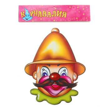 Маска Веселый клоун в шляпке  20*20 