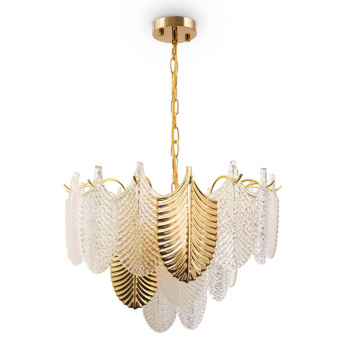Люстра подвесная "Freya Hloya"прозрачный/нзолото Е14*7*60Вт (30 м2)