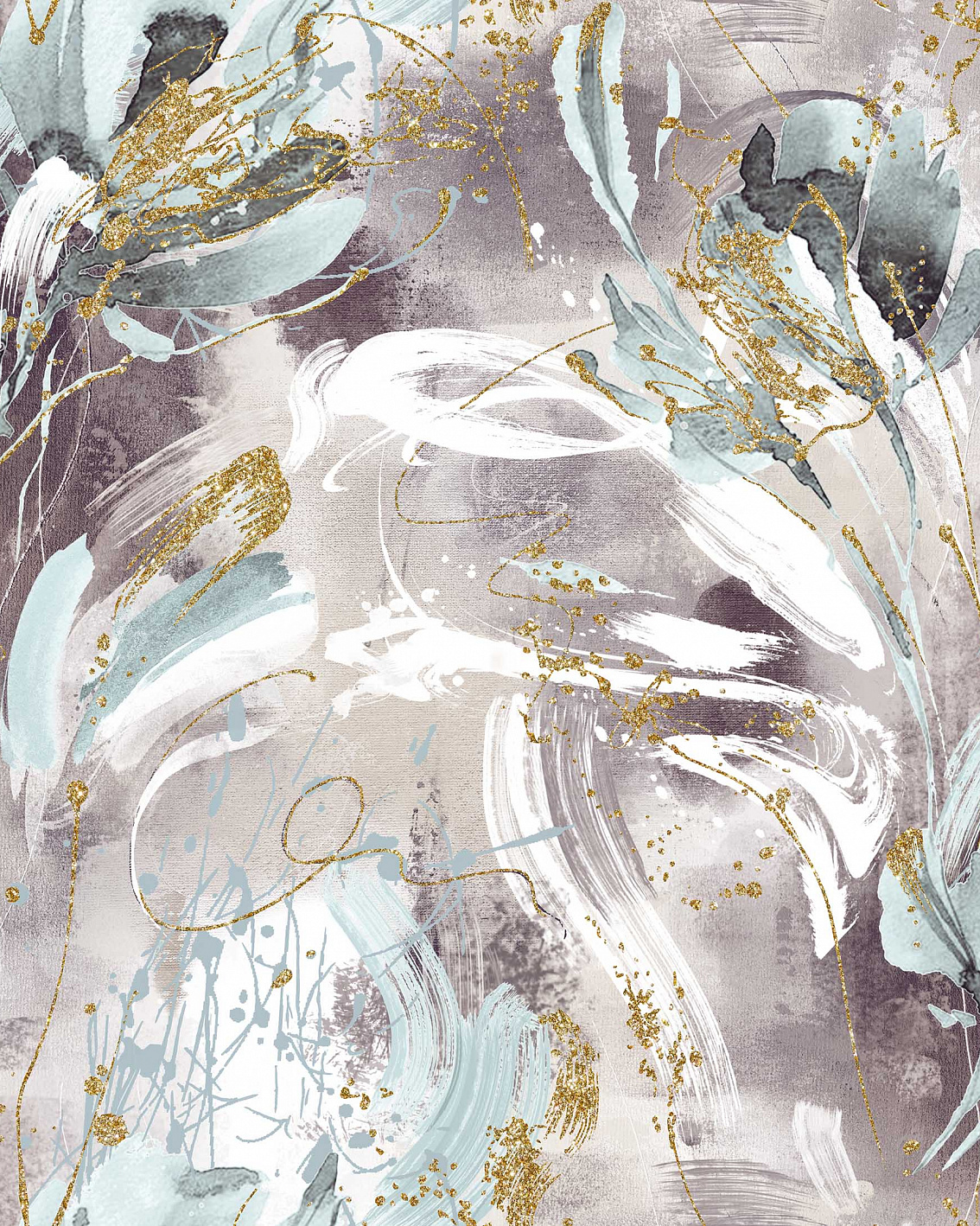 283368 Обои флизелиновые Flamenco, мотив бежевый-зелёный 1,06x10,05м