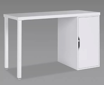 Стол письменный "Ингар" 120x75x55см, 1 тумба, цвет: дуб беленый/белый