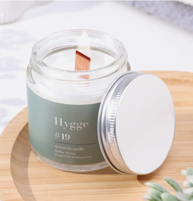Свеча "Hygge #19" "Бобы тонка и цветок апельсина" 6,5х7см