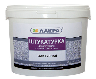 Штукатурка фактурная декоративная Лакра с эффектом "шубы" Белый, 15кг