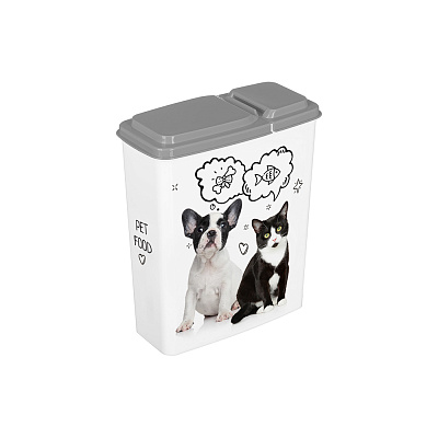 Контейнер для корма с декором Lucky Pet 2,3Л Серый