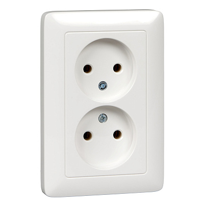 Systeme Electric ХИТ белый в сборе Розетка СП 2м б/з б/ш 16А 250В SchE