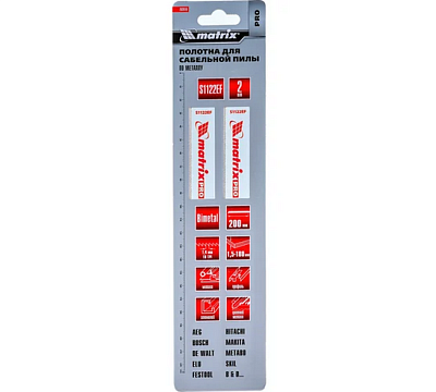 Полотна по металлу для сабельной пилы S1122EF 200 / 1,4 мм, Bimetal, 2 шт., PRO// Matrix