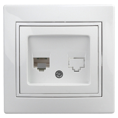 Intro Plano белый Розетка RJ45 СП 2м IP20 1-303-01