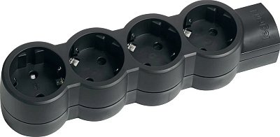 Колодка для удлинителя с заземлением К04 4 места черная IEK