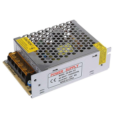 Блок питания для светодиодной ленты  12В  60Вт IP20 BP-60W-12V DC,  