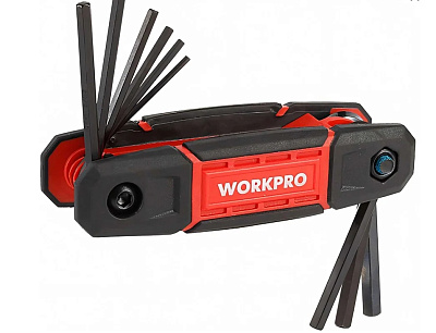 Набор шестигранных ключей складной/9шт WP222029 //WORKPRO