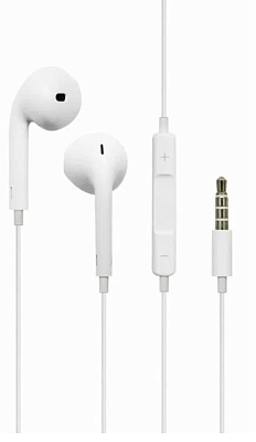 Наушники вставные GoPower GPHP05 белый jack3.5, провод 1,2м