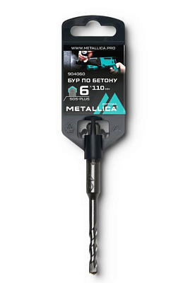 Бур по бетону SDS-plus METALLICA Optima   6х110/50 мм, напайка с центром, 2 спирали