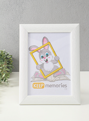 Фоторамка для фото 21×30 см Keep memories Luxe Elegance, с ножкой, пластик, белый, (пластиковый экра