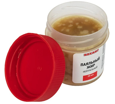Флюс для пайки REXANT, паяльный жир НЕЙТРАЛЬНЫЙ, 20 мл, банка