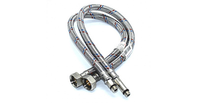 Гибкая подводка для смесителя 1/2", M10, гайка-штуцер, 30 см, сталь, пара