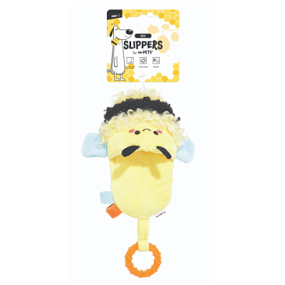 Игрушка для собак тапок SLIPPERS Пчела мягкая 27 x 17 x 5 см, Mpets 
