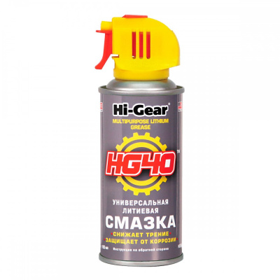 HG5504 Смазка универсальная литиевая, аэрозоль Hi Gear HG40 142г
