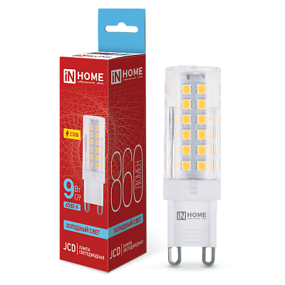Лампа светодиодная LED-JCD 9Вт 230В G9 6500К 860Лм IN HOME