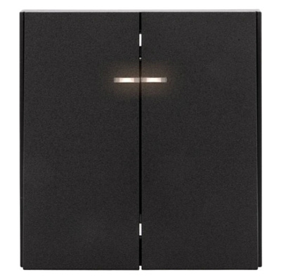 MIELE STRONG антрацит Выключатель СП 2кл. с подстветкой KRANZ 10А