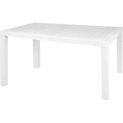 Стол InGreen Rattan пластиковый большой 1532х789х701мм, белоснежный жасмин