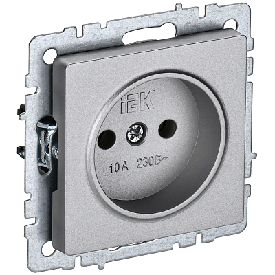 Brite алюминий Розетка СП 1м 10А IEK