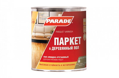 Лак паркетный Parade алкидно-уретановый L10 Паркет&Деревянный пол полуматовый 0,75л