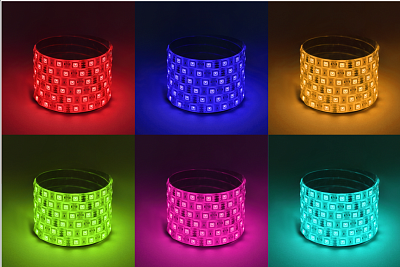 С Лента светодиодная 12В 14,4Вт/м 60Led/м IP65 RGB LS5050 5метров ЭРА