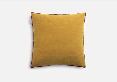 Подушка Бирни Велюр Горчичный 45x45 (Ткань1 - Ультра Горчичный (Mustard) - Горчичный, Ткань2 - Ультр