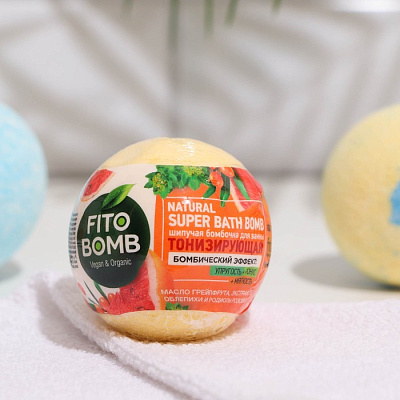 Шипучая бомбочка для ванны Тонизирующая FITO BOMB 110гр не марка