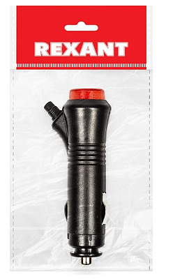 Штекер автоприкуривателя  с кнопкой I=3А REXANT