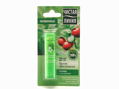 Бальзам д/губ Чистая линия Против обветривания (брусника), 4 гр не марка