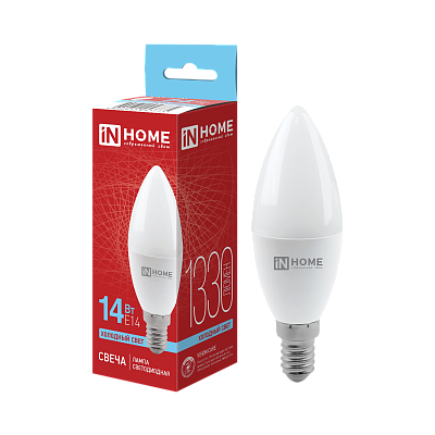 Лампа светодиодная LED-СВЕЧА-VC 14Вт 230В E14 6500K 1330Лм IN HOME