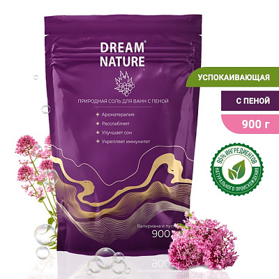 Соль для ванн с пеной Dream Nature валериана и пустырник 900 г не марка