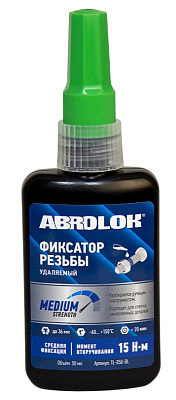 Фиксатор резьбы синий (удаляемый) ABRO MASTERS 50мл