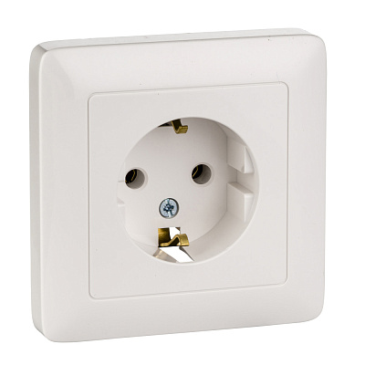Systeme Electric ХИТ белый в сборе Розетка СП 1м с/з б/ш 16А 250В SchE
