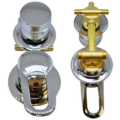 Смеситель для душевой кабины 2 режима, под хомут, 1/2", (межосевое рас.10 см)
