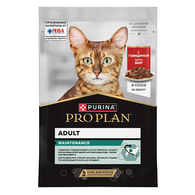 Корм PRO PLAN Кош Говядина Соус 85г