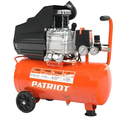 Компрессор Patriot поршневой масляный EURO 24-240, 240 л/мин, 8 бар, 1500 Вт, 24 л