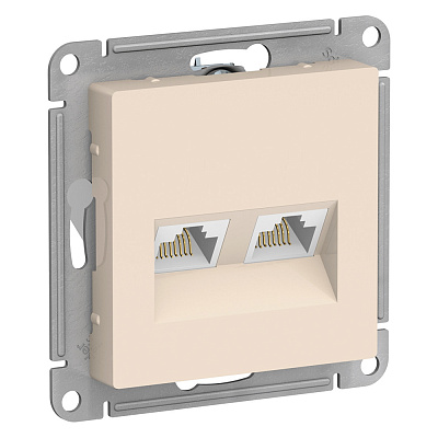 AtlasDesign бежевый Розетка RJ45 СП 2м кат 5E механизм SchE