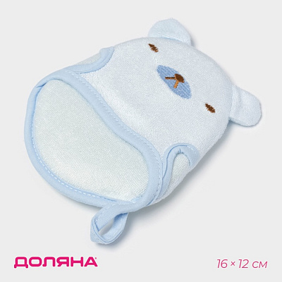 Мочалка для купания "Мышка", цвет голубой