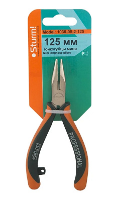 Тонкогубцы 125мм ДВУХКОМПОНЕНТНЫЕ РУКОЯТКИ, (Profi mini), Sturm!