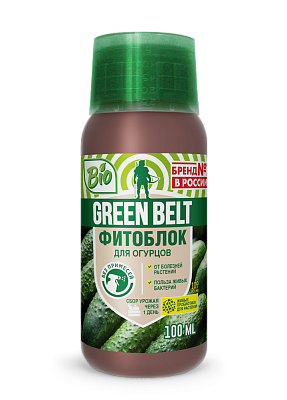 Фитоблок биофунгицид для лгурцов, Ж (10*9 КОЕ/мл Basillus штамм 63-) (фл 100 мл) GREEN BELT