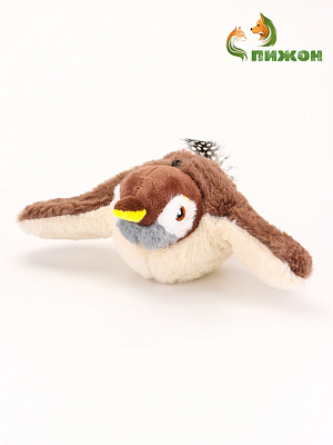 Интерактивная игрушка для животных "Воробей" коричневая