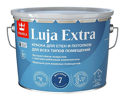 Краска моющая экстра-стойкая Tikkurila Luja Extra матовая база А белая 9л