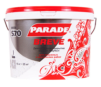 Декор. покрытие с эф. мелкой шубы PARADE DECO Breve S70 Белый, 15кг