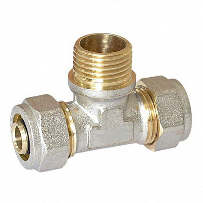 Тройник обжимной 26х3/4", наружная резьба, ViEiR