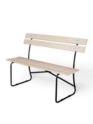 Скамейка садовая LAKSI  120 см × 61 см × 89 см со спинкой мн 200кг