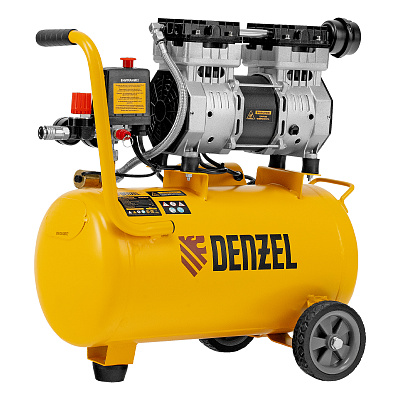 Компрессор безмаслянный Denzel DLS950/24, 0,95кВт, 165 л/мин, 24л, малошумный