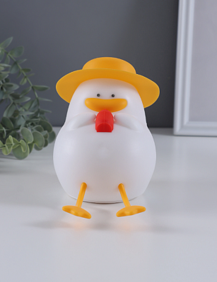Фигурка световая RISALUX «Утка в отпуске», 2 Вт, LED-ночник антистресс, RGB, USB, 10×8.5×14.5 см