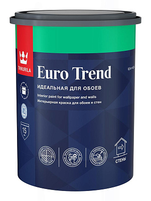 Краска для обоев и стен Tikkurila Euro Trend матовая база А белая 0,9л