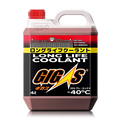 Антифриз красный Soft99 GIGAS LONG LIFE COOLANT (Япония) -40°C, 4л